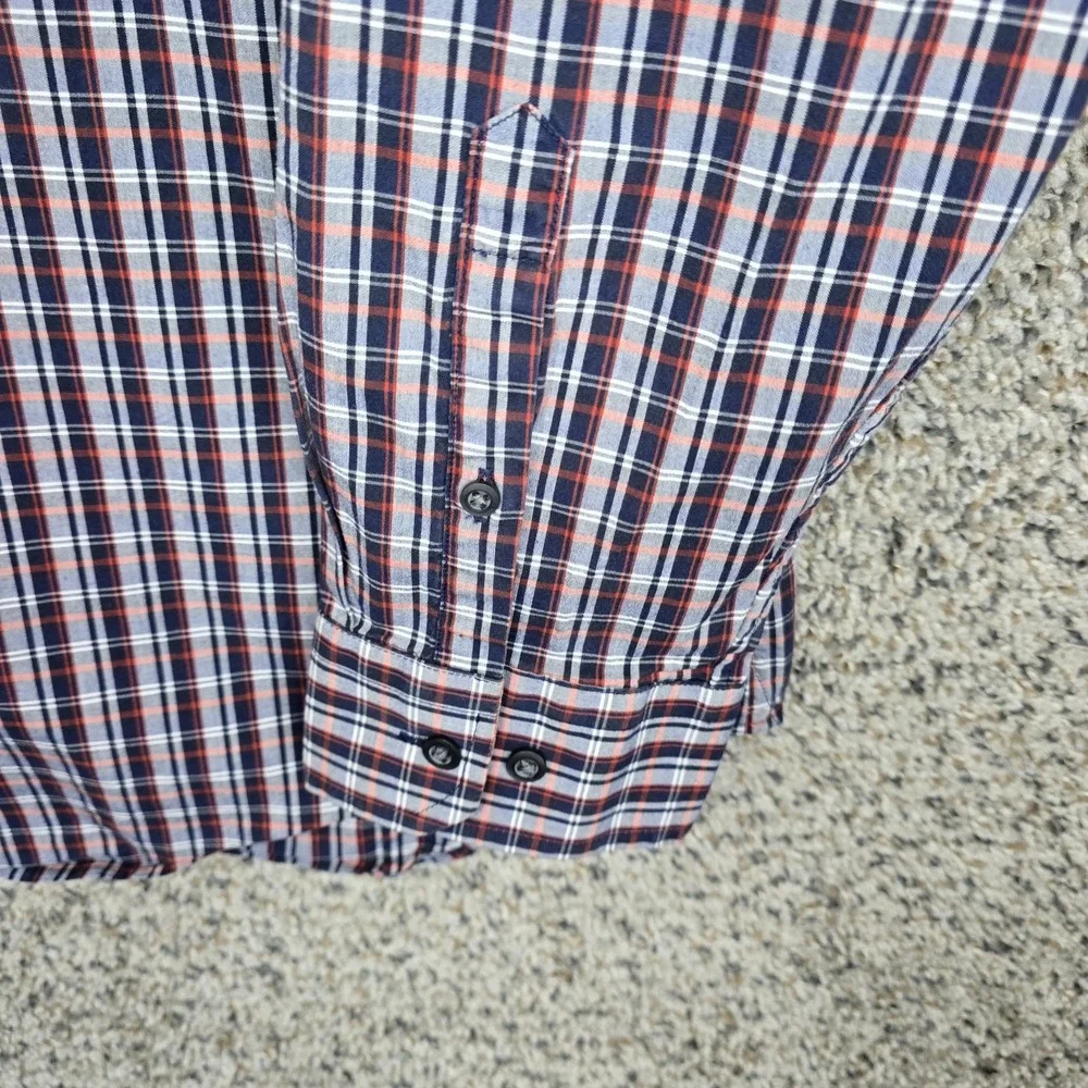 Banana Republic Shirt Mens XL Blue Plaid Button Down Slim Fit Long Sleeve Casual